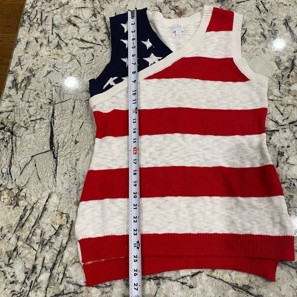 Vintage Soho Jean American Flag Sweater Vest- Size Medium - Picture 6 of 6